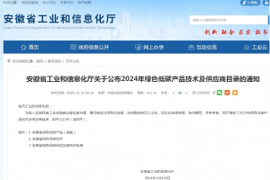 公司三項目入選安徽省2024年綠色低碳產(chǎn)品技術(shù)及供應商目錄